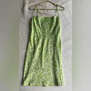 Forever 21 Green and White Floral Printed Dress - size small